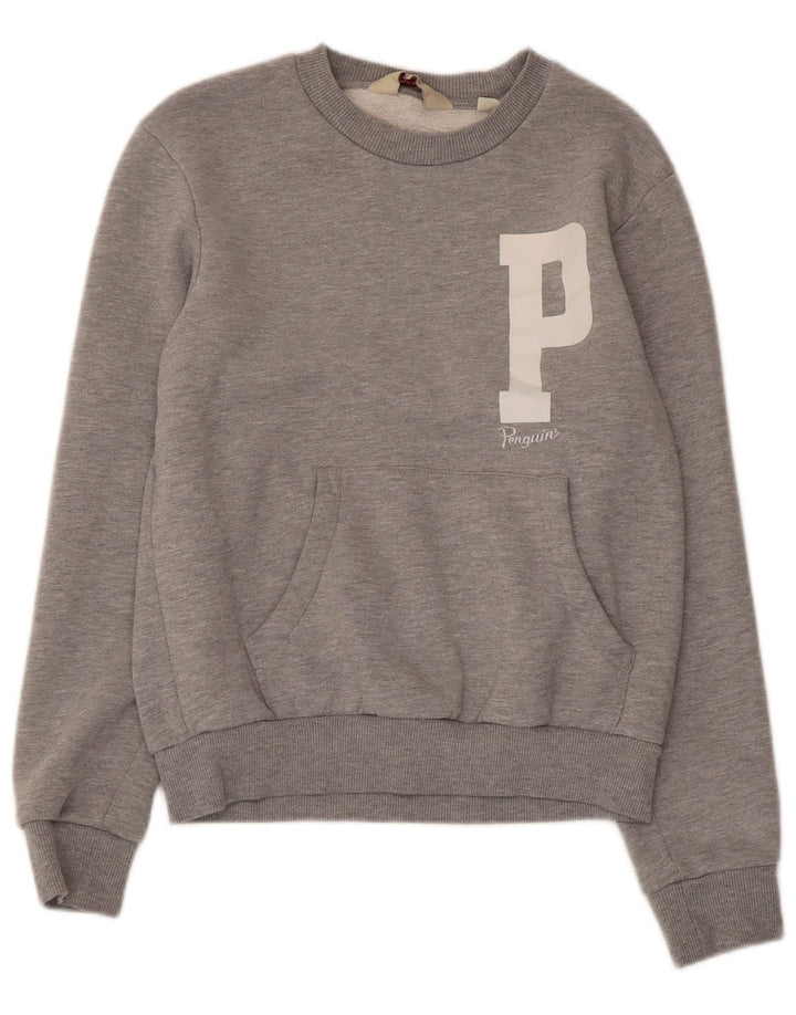 Penguin Herren-Sweatshirt mit Grafik, Größe S, Grau, Baumwolle