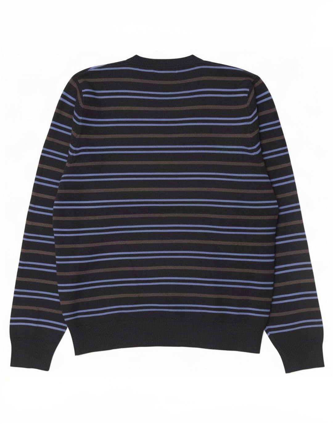 Marks & Spencer Herren-Pullover mit V-Ausschnitt, Mittelblau, gestreift, Acryl