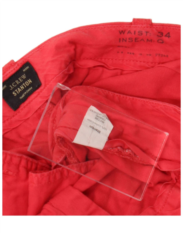 J. CREW Herren Stanton Chino Shorts W34 Große rosa Baumwolle