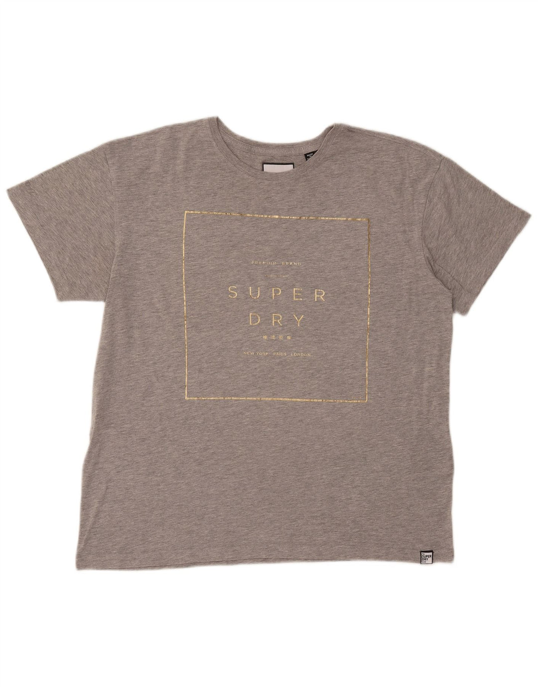 SUPERDRY Grafik-T-Shirt-Oberteil für Damen, UK 14, Größe L, Grau, Baumwolle