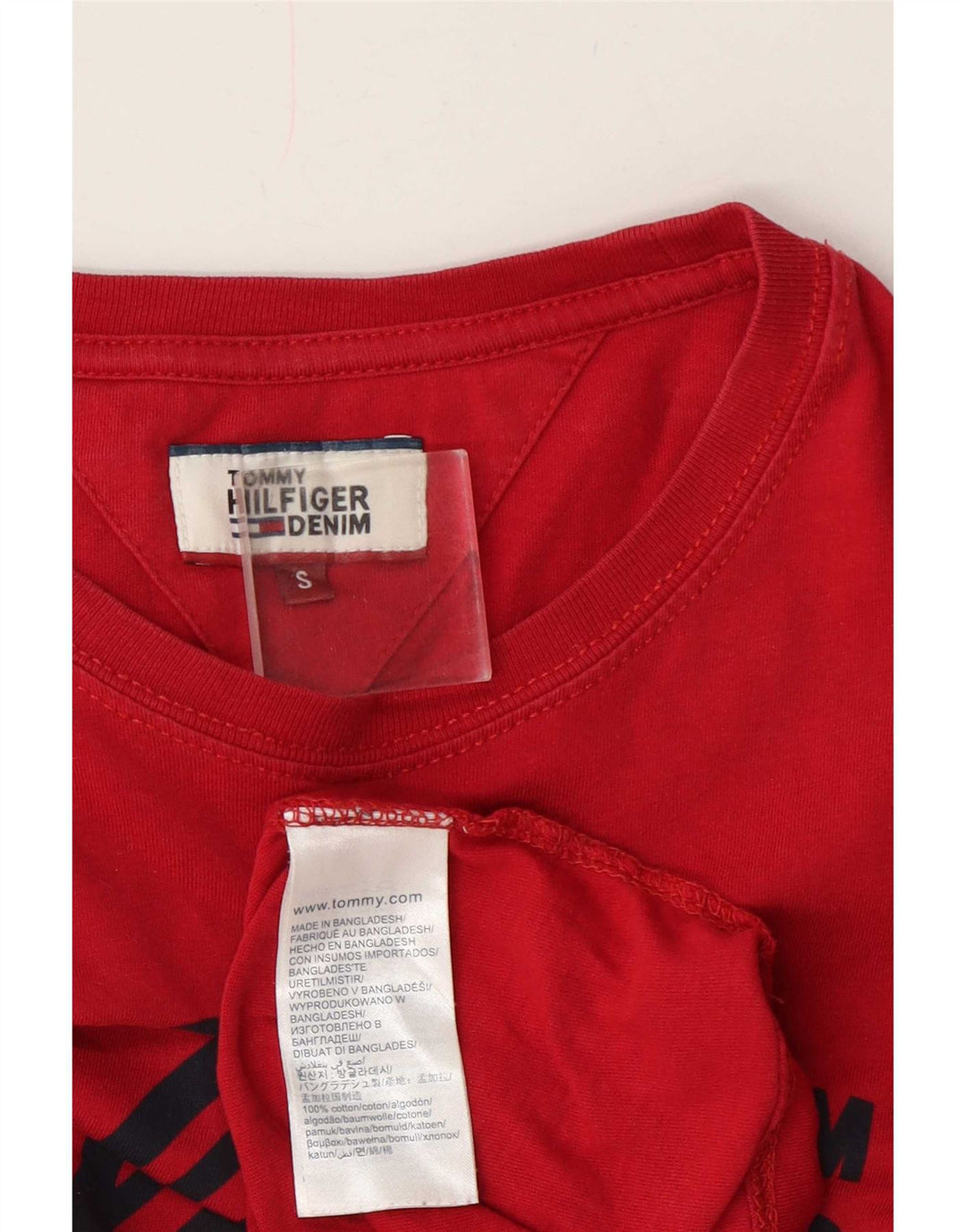 Tommy Hilfiger Herren-T-Shirt mit Grafik, Größe S, Rot, Baumwolle