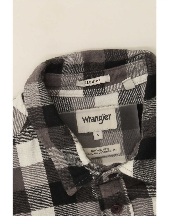 Wrangler Herren-Flanellhemd mit normaler Passform, klein, grau kariert, Baumwolle
