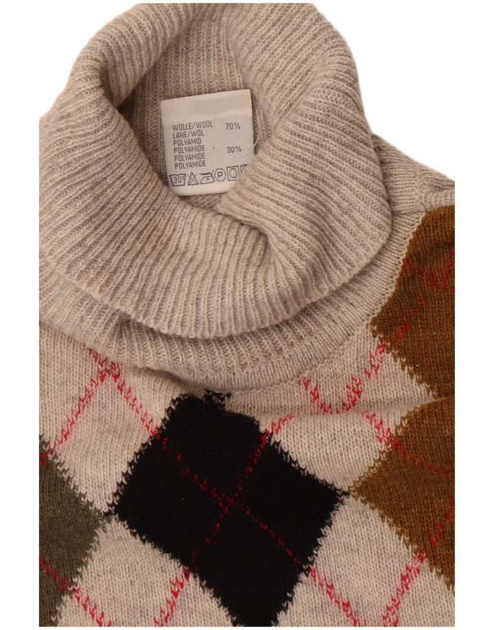 Tom Tino Herren Rollkragenpullover Pullover IT 50 Mittelgrau Argyle/Diamant
