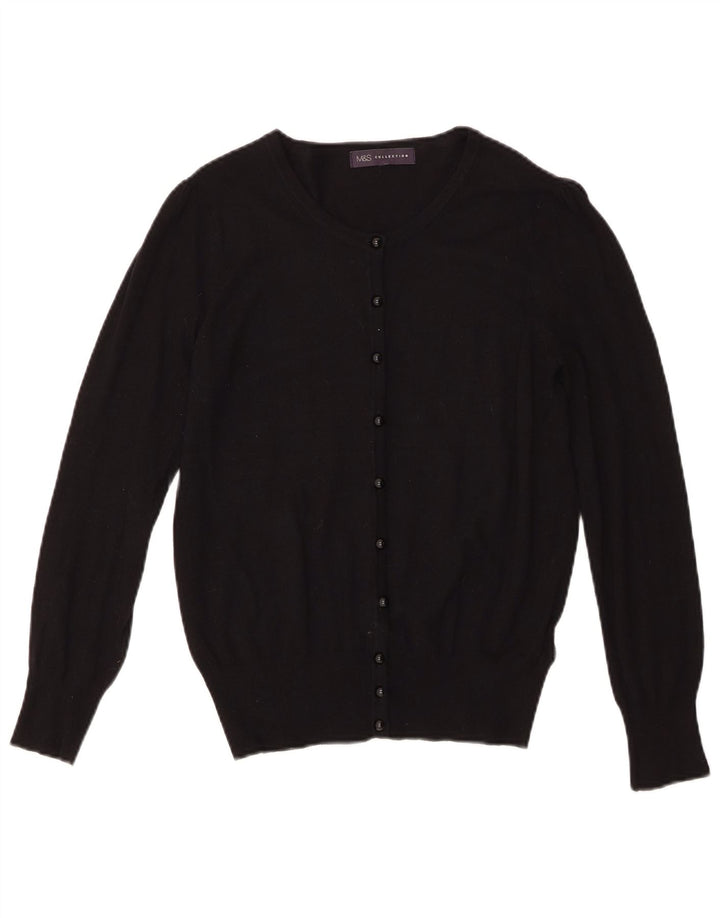 Marks & Spencer Damen-Cardigan-Pullover UK 10 Small Schwarze Viskose