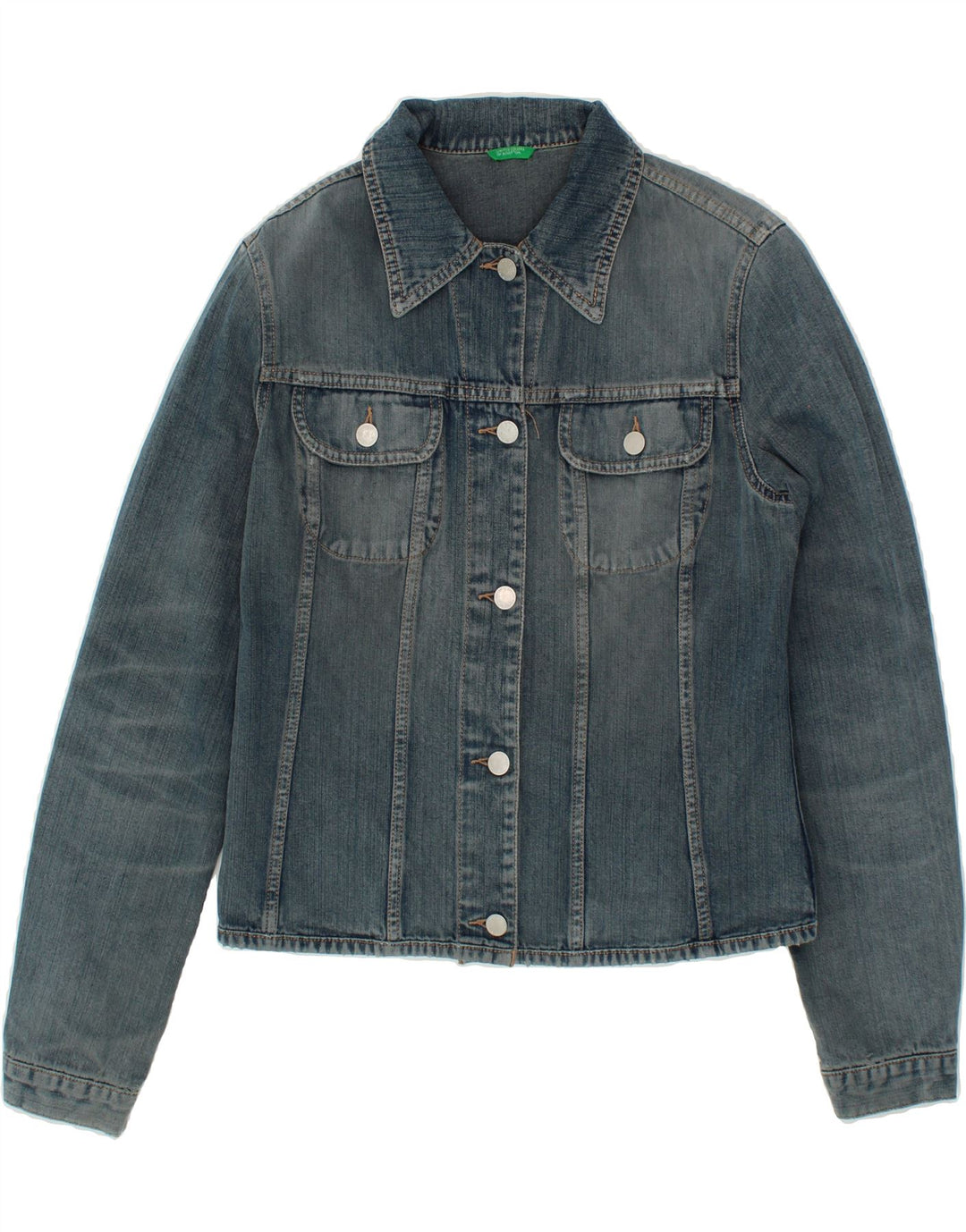 BENETTON Womens Denim Jacket UK 14 Medium Blue Vintage Benetton and Second-Hand Benetton from Messina Hembry 