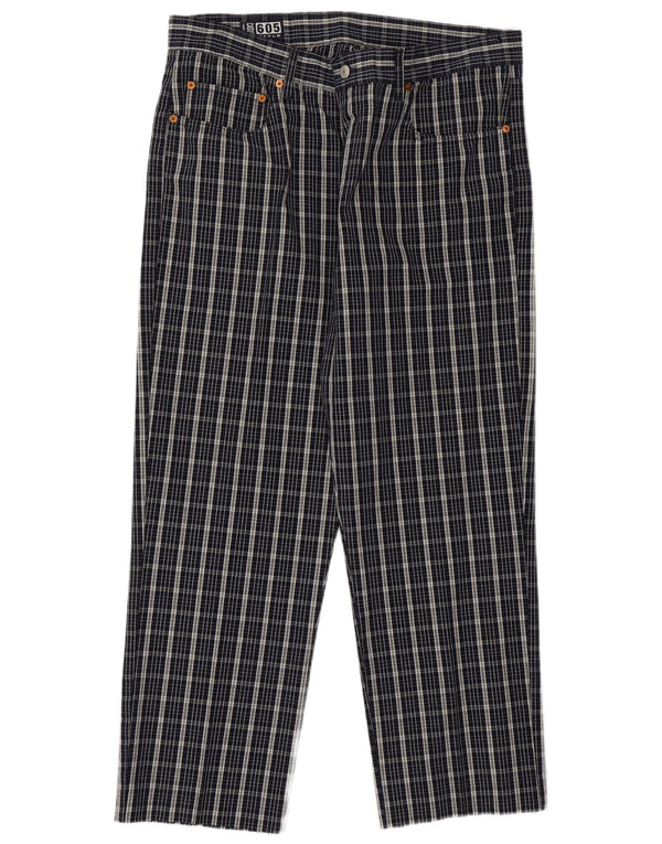 Casucci Gerade Freizeithose für Herren, W38, L28, marineblau, kariert, Baumwolle