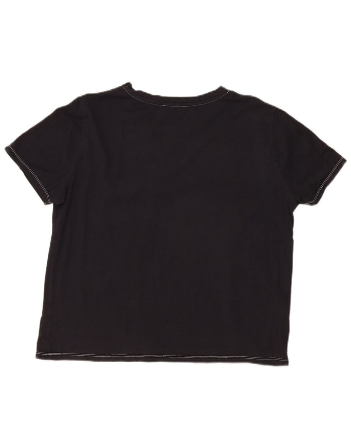 Zara Damen T-Shirt Top UK 18 XL Schwarz