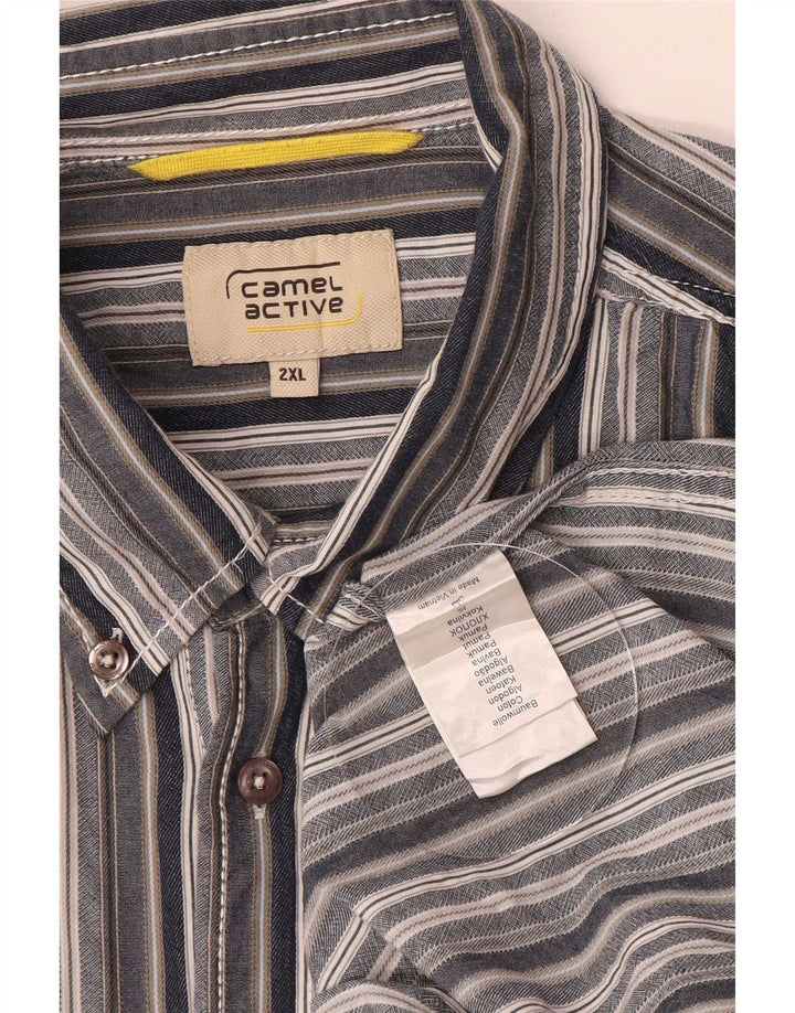 Camel Active Herrenhemd 2XL Blau gestreift aus Baumwolle