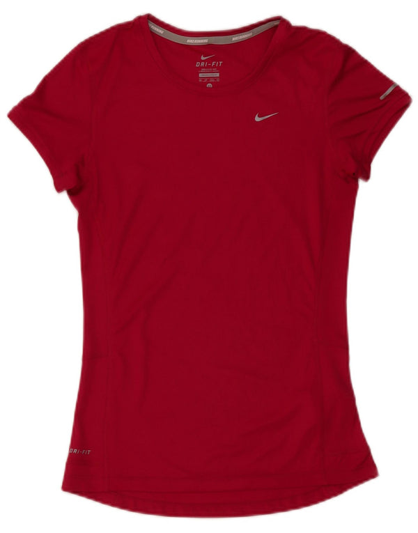Nike Damen Dri Fit T-Shirt Top UK 6 XS Rosa Polyester