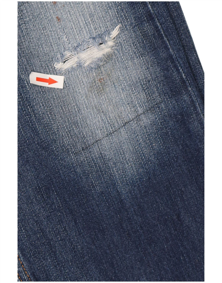 DIESEL Herren Heeven Distressed Straight Jeans W32 L27 Blaue Baumwolle