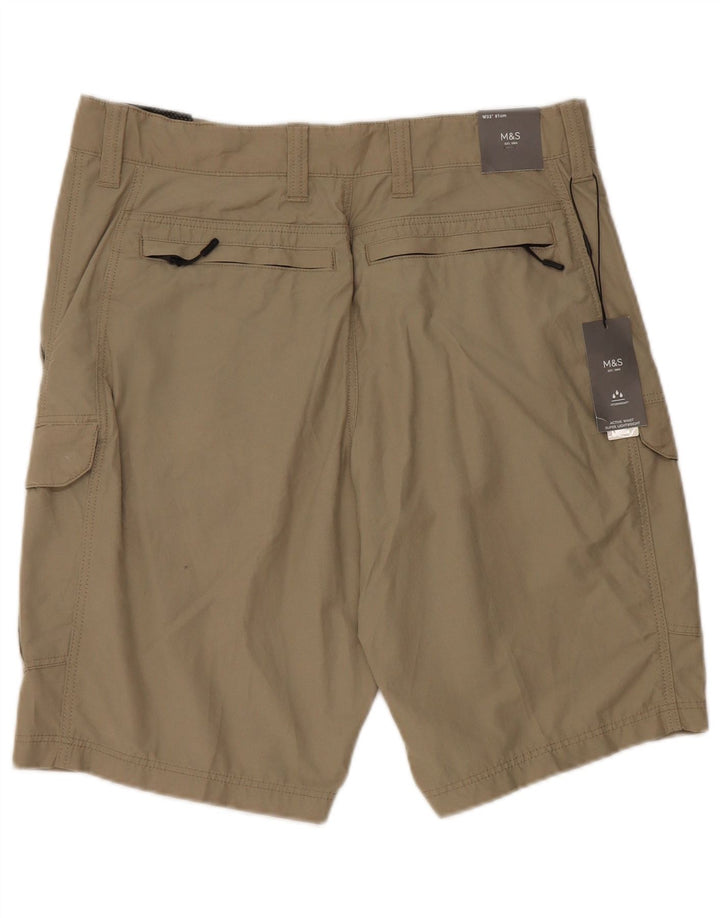 Marks & Spencer Herren Cargoshorts W32 Mittelbeige Baumwolle
