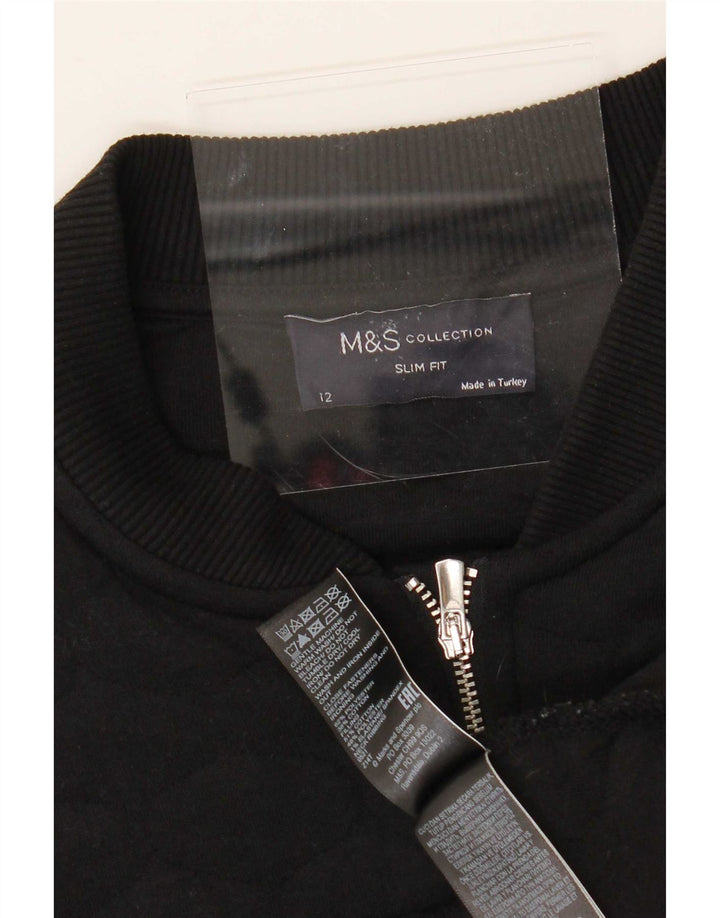 Marks & Spencer Slim Fit-Trainingsoberteil für Damen, UK-Gr. 12, Mittelschwarz