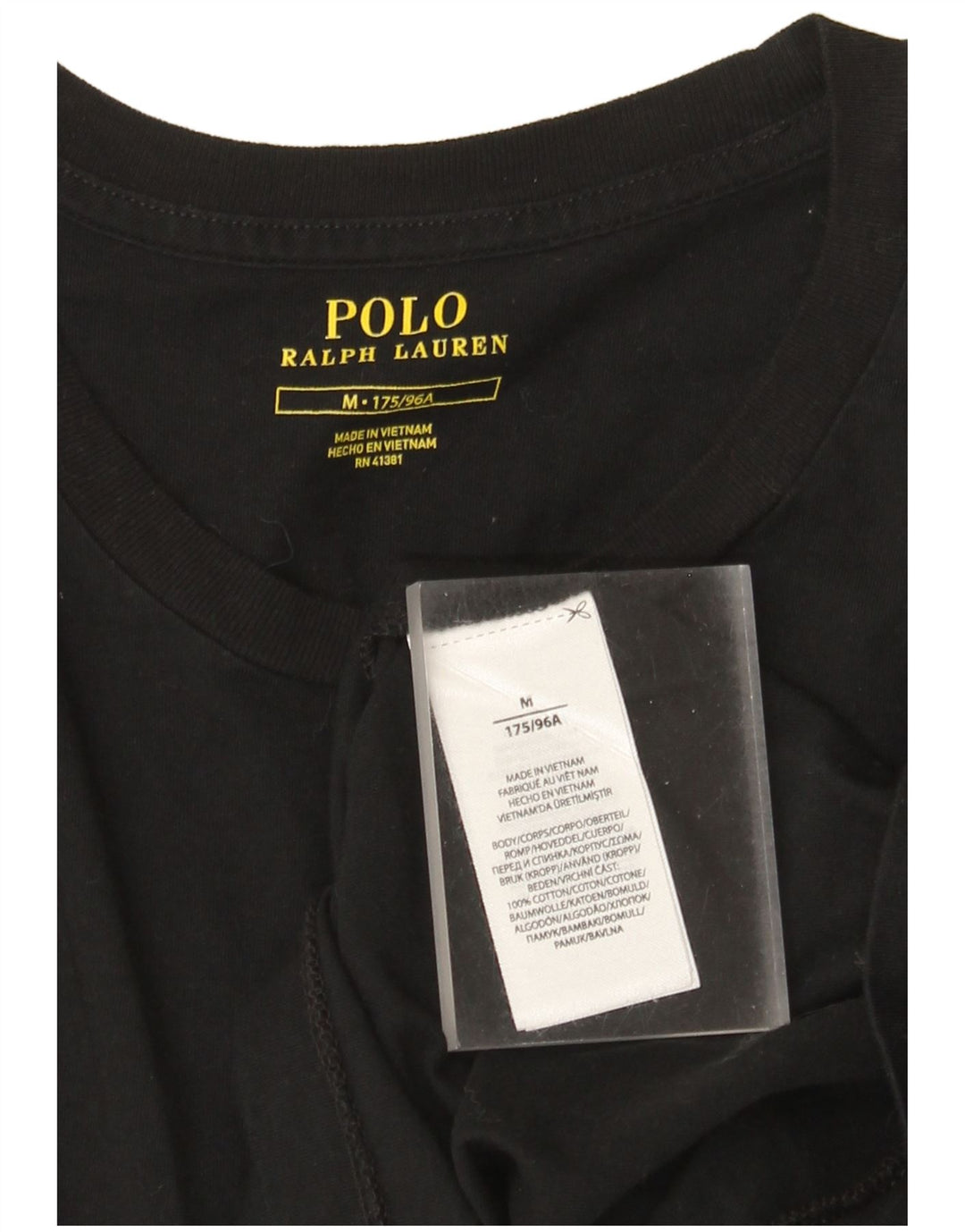 Polo Ralph Lauren Herren-T-Shirt-Oberteil aus mittelschwarzer Baumwolle