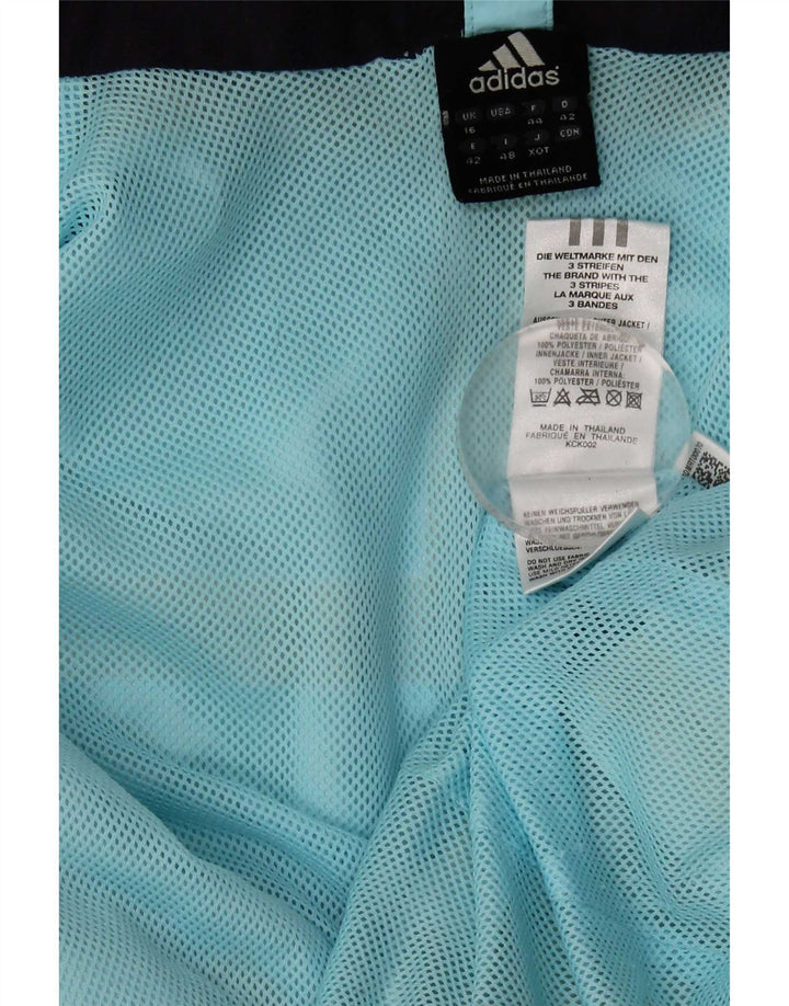 Adidas Damen Clima Proof Regenjacke mit Kapuze UK 16 Large Blau Polyester