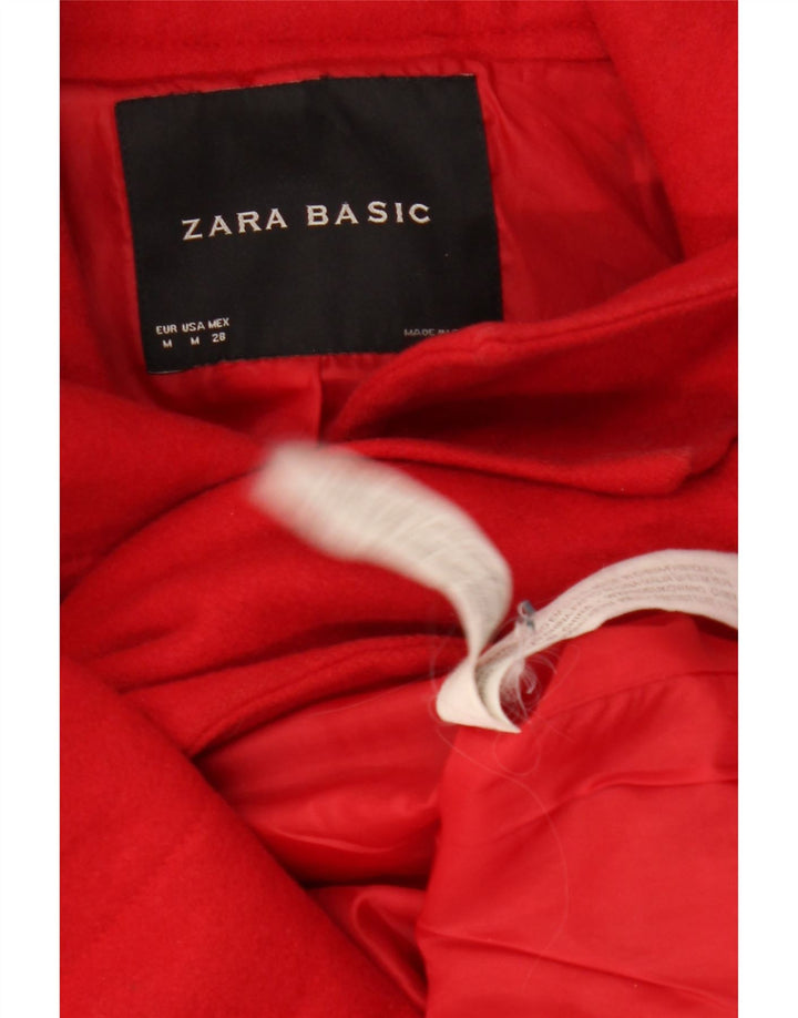 ZARA Damen Mantel UK 12 Mittelrote Wolle