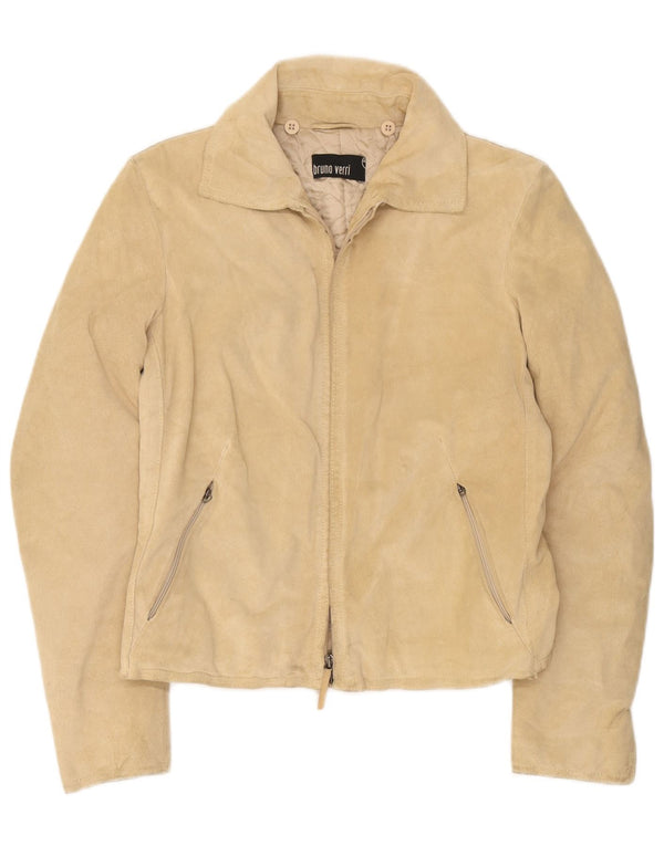 Bruno Verri Damen Wildlederjacke IT 42 Medium Beige Leder