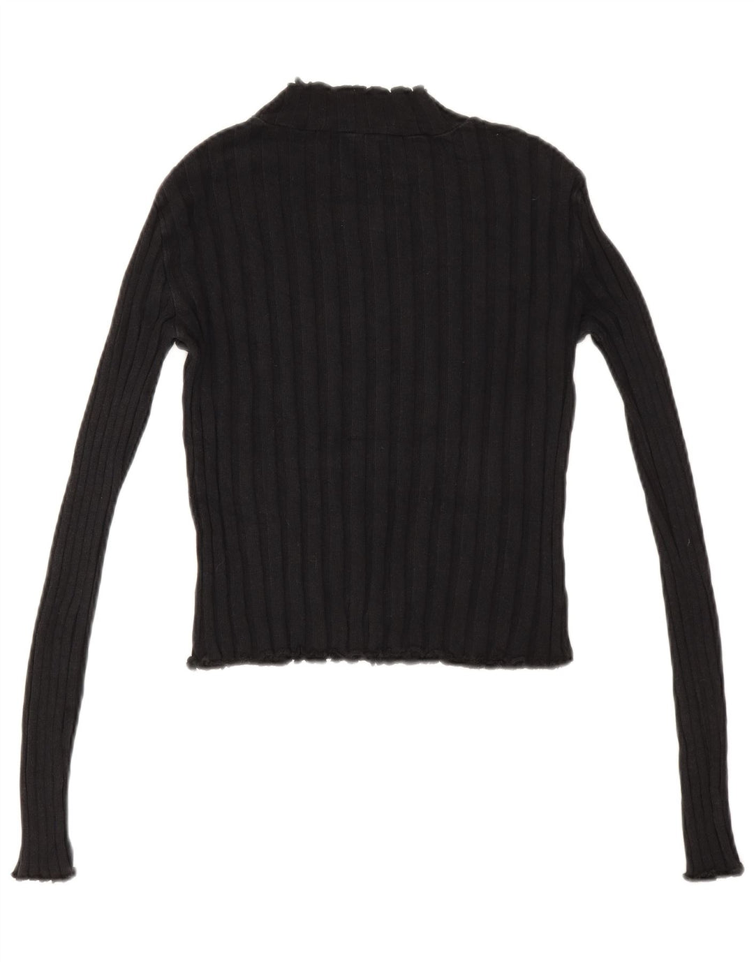Zara Damen Crop Rollkragenpullover Pullover UK 12 Medium Schwarz