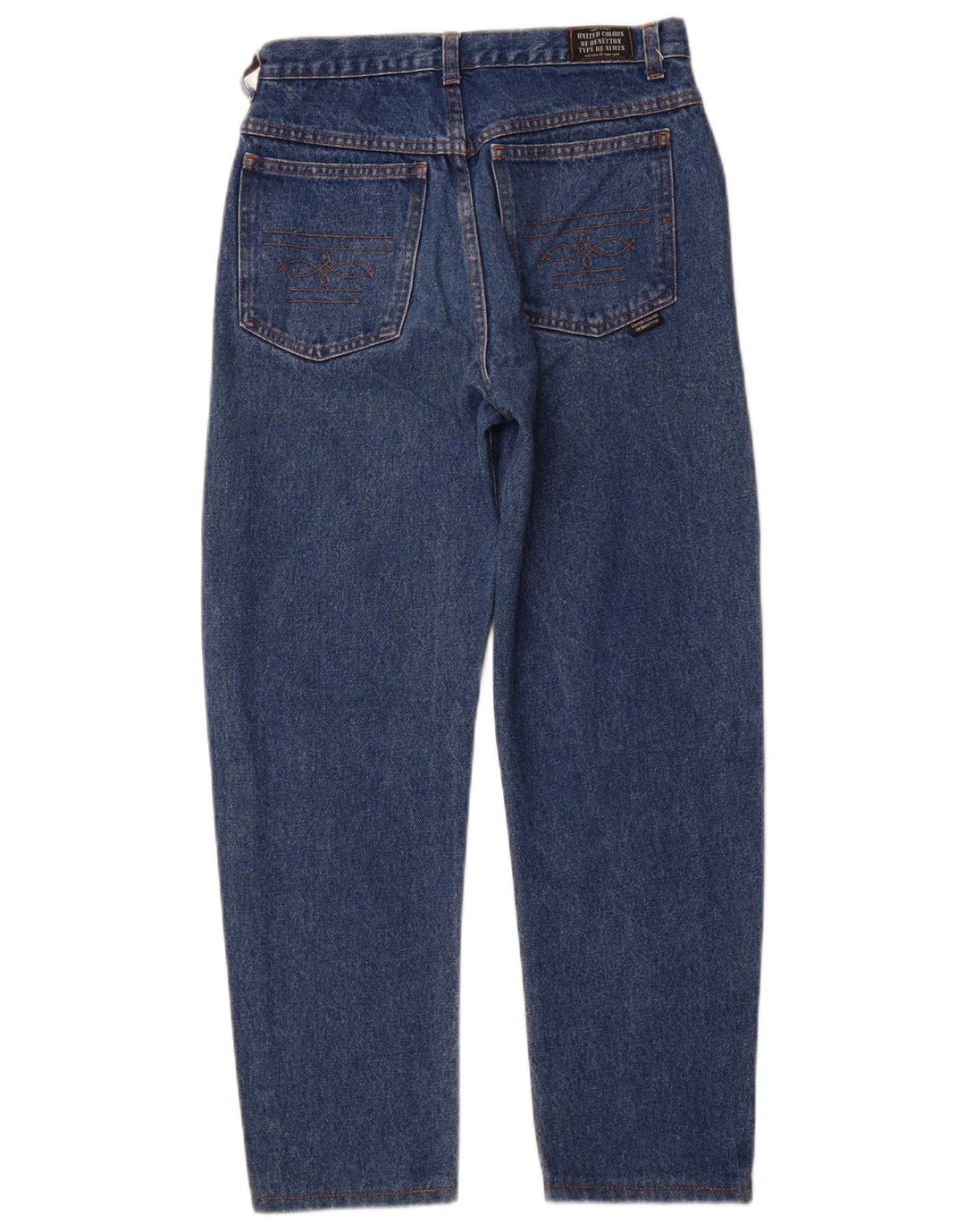 BENETTON Herren Straight Jeans W28 L27 Blaue Baumwolle