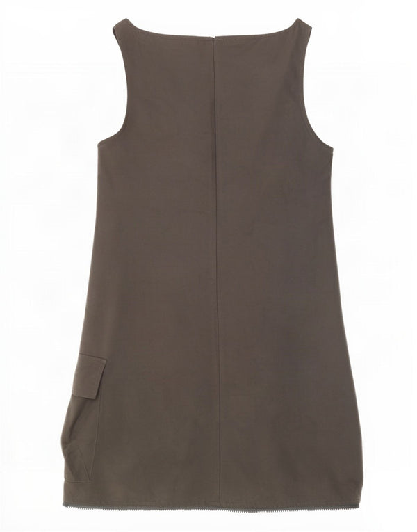 Krizia Jeans Ärmelloses Etuikleid für Damen UK 12 Mittelgraue Baumwolle