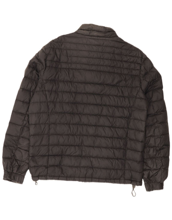 Massimo Dutti Herren Wattierte Jacke UK 40 Large Schwarz Nylon