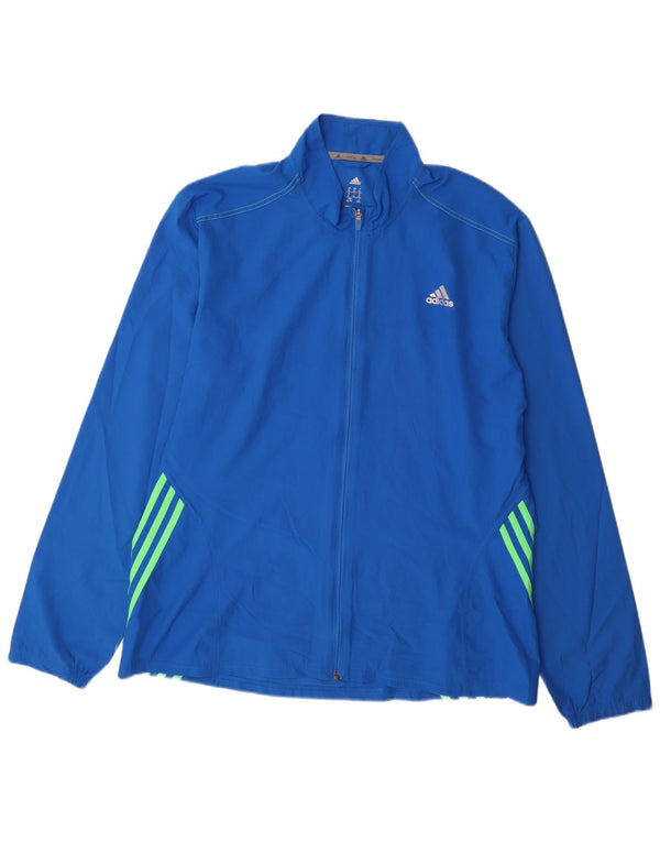Adidas Mens Tracksuit Top Jacket XL Blue Polyester