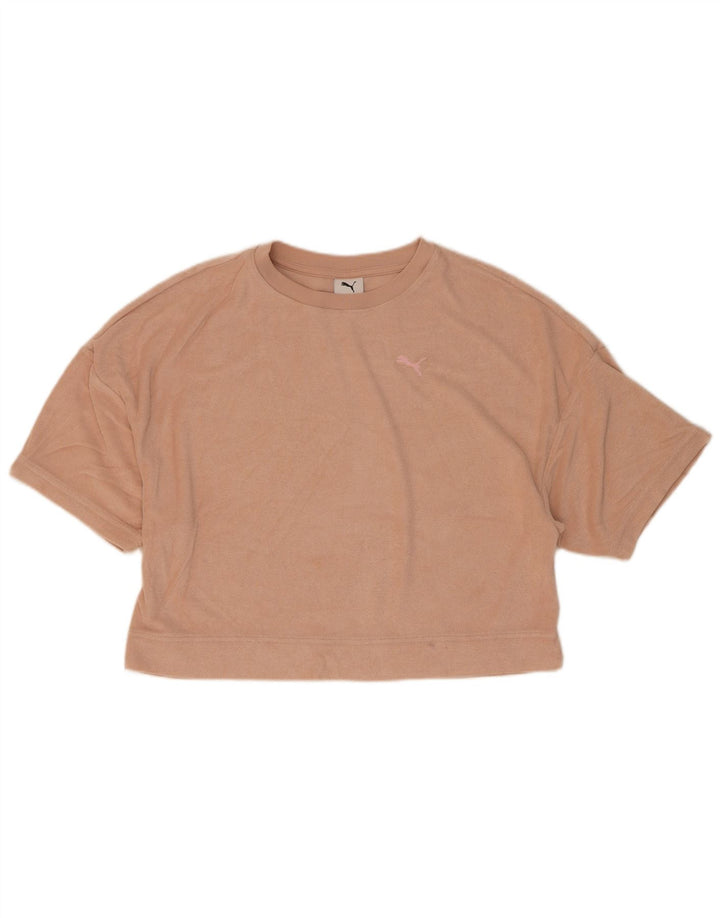Puma Damen Crop T-Shirt Top UK 14 Mittelrosa