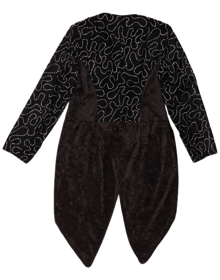 VINTAGE Damen Frack-Blazerjacke mit abstraktem Muster IT 42 Mittelschwarz