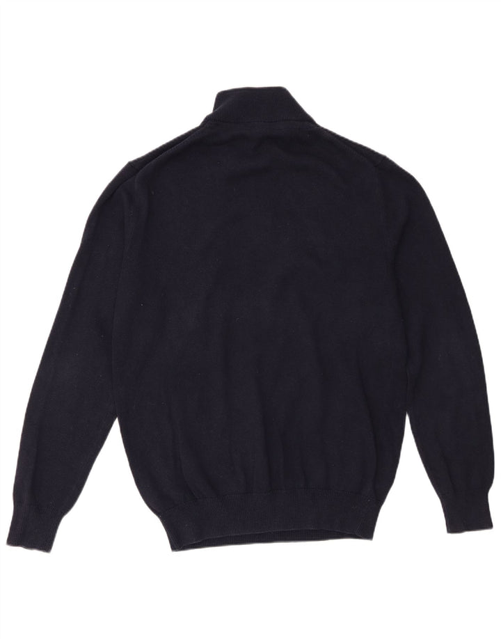 Crew Clothing Herren-Pullover mit Reißverschluss am Hals, mittlere marineblaue Baumwolle