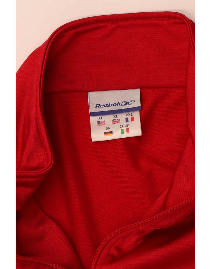 Reebok Herren-Trainingsanzug-Oberteil, Jacke, XL, Rot, Farbblock, Polyester, Sport