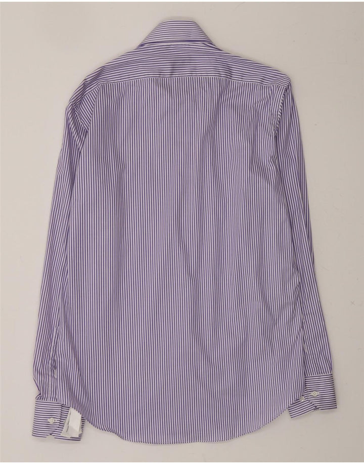 MASSIMO DUTTI Mens Shirt Size 39 15 1/2 Medium Purple Striped Cotton Vintage Massimo Dutti and Second-Hand Massimo Dutti from Messina Hembry 