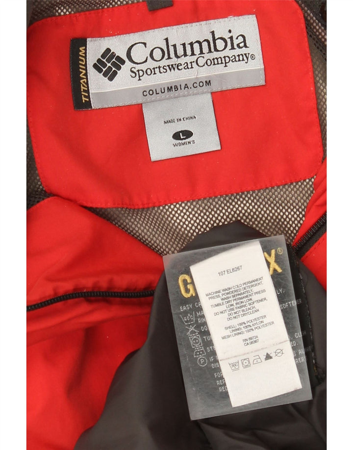 Columbia Damen-Regenjacke mit Kapuze, UK 16, Größe L, Rot, Polyester