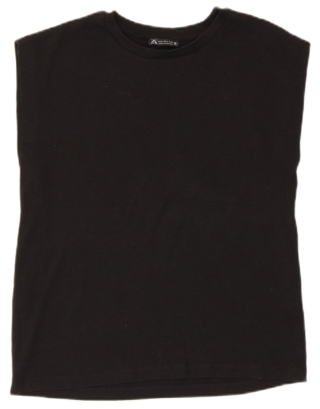 Zara Damen Weste Top UK 10 Small Schwarz Baumwolle
