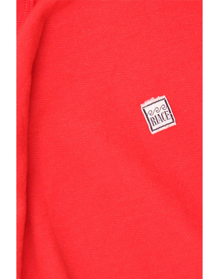 Vintage Herren-Sweatshirt-Pullover, groß, rot, Farbblock