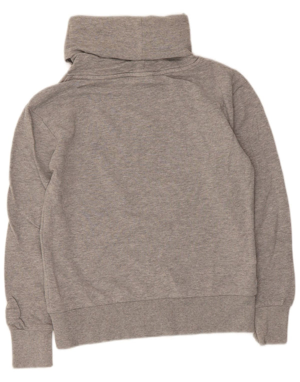 Diadora Damen-Sweatshirt mit Rollkragen, Gr. 10, Größe S, grau gesprenkelte Baumwolle