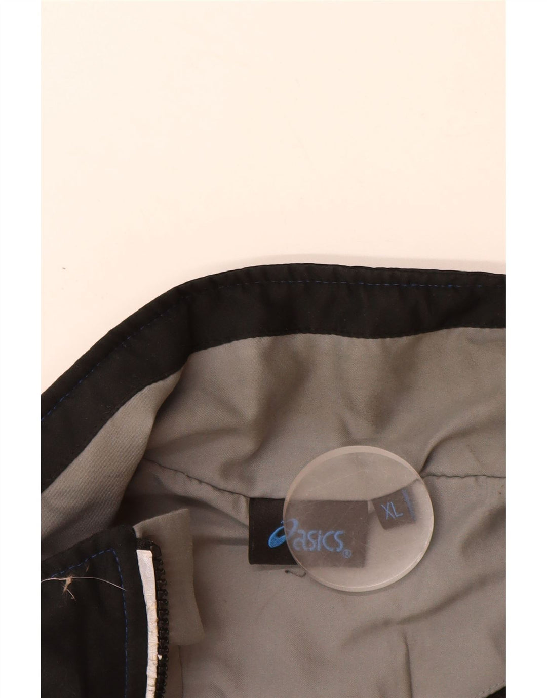 ASICS Herren-Trainingsanzug-Top-Jacke XL, blaues Colourblock-Polyester