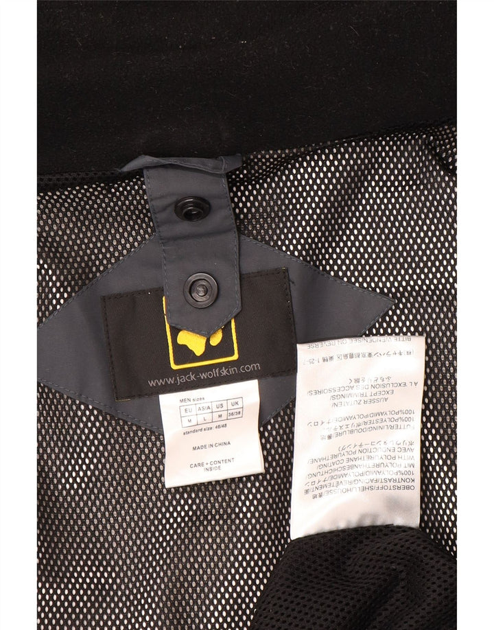 Jack Wolfskin Herren-Regenjacke mit Kapuze, UK 36/38, Mittelgrau, Farbblock