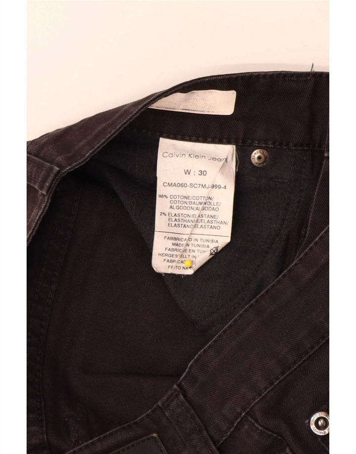 Calvin Klein Herren Straight Jeans W30 L34 Schwarze Baumwolle