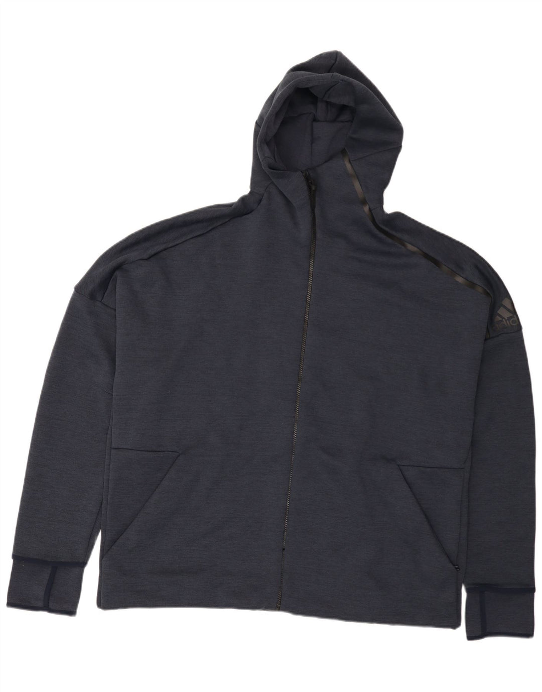 Adidas Herren Zip Hoodie Pullover 2XL Marineblau Polyester