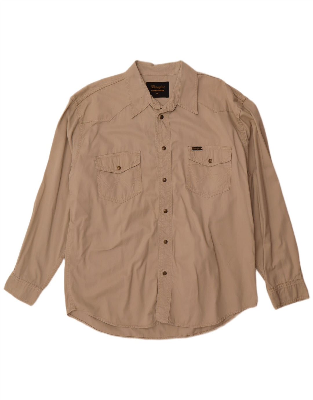 Wrangler Herrenhemd 2XL Beige Baumwolle