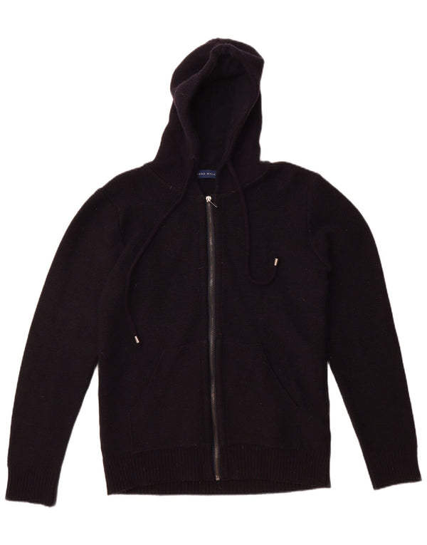 Libero Milano Damen-Cardigan mit Kapuze, UK 14, mittlere schwarze Wolle