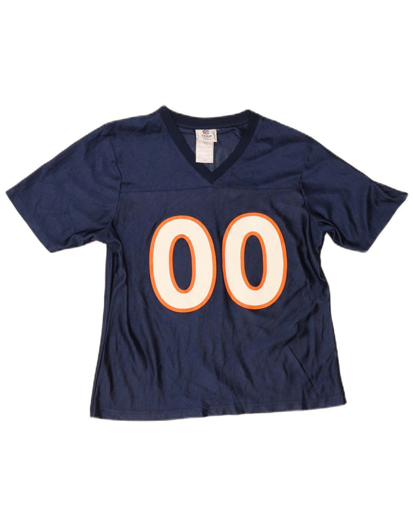 NFL Womens Broncos Graphic T-Shirt Top UK 10 Small Marineblau Polyester