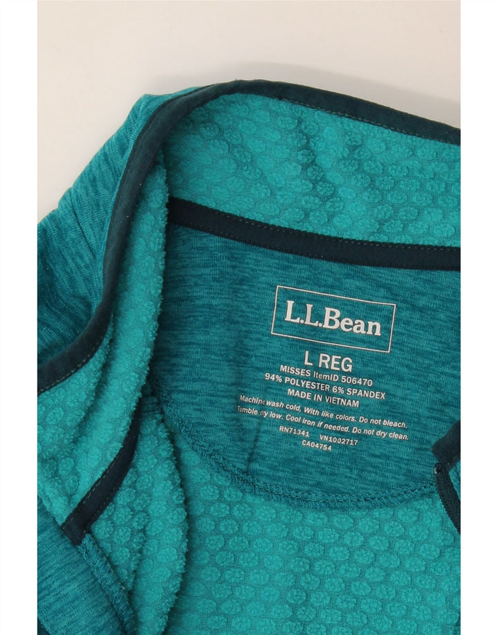 L.L.Bean Damen-Pullover-Trainingsanzugoberteil mit Reißverschluss am Hals, Gr. 16, Größe L, grün, Polyester