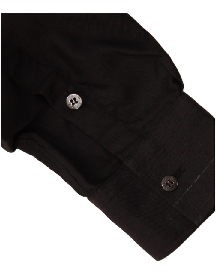 DOLCE & GABBANA Herrenhemd IT 48 Mittelschwarze Baumwolle