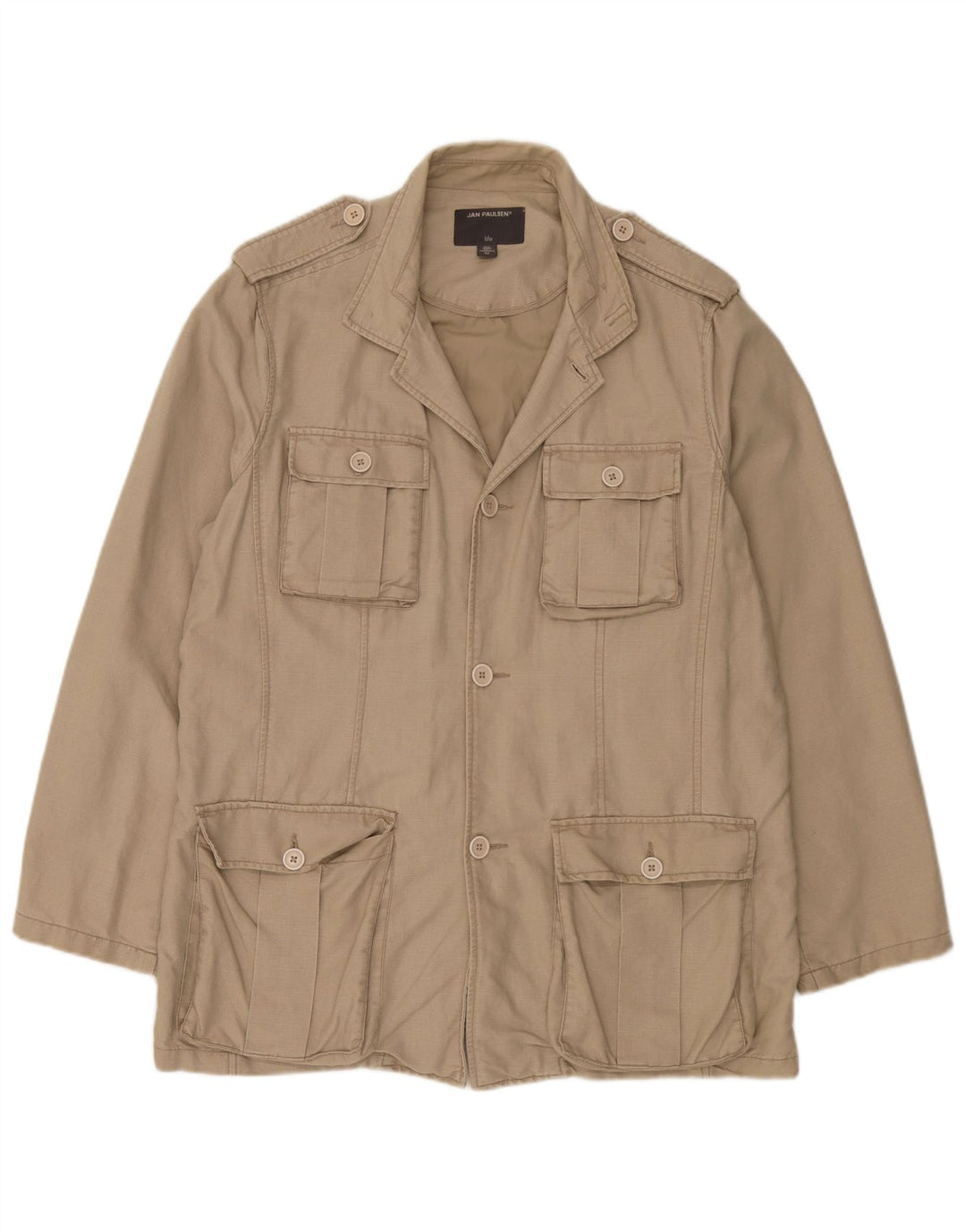 Jan Paulsen Herren Militärjacke EU 54 2XL Beige Leinen