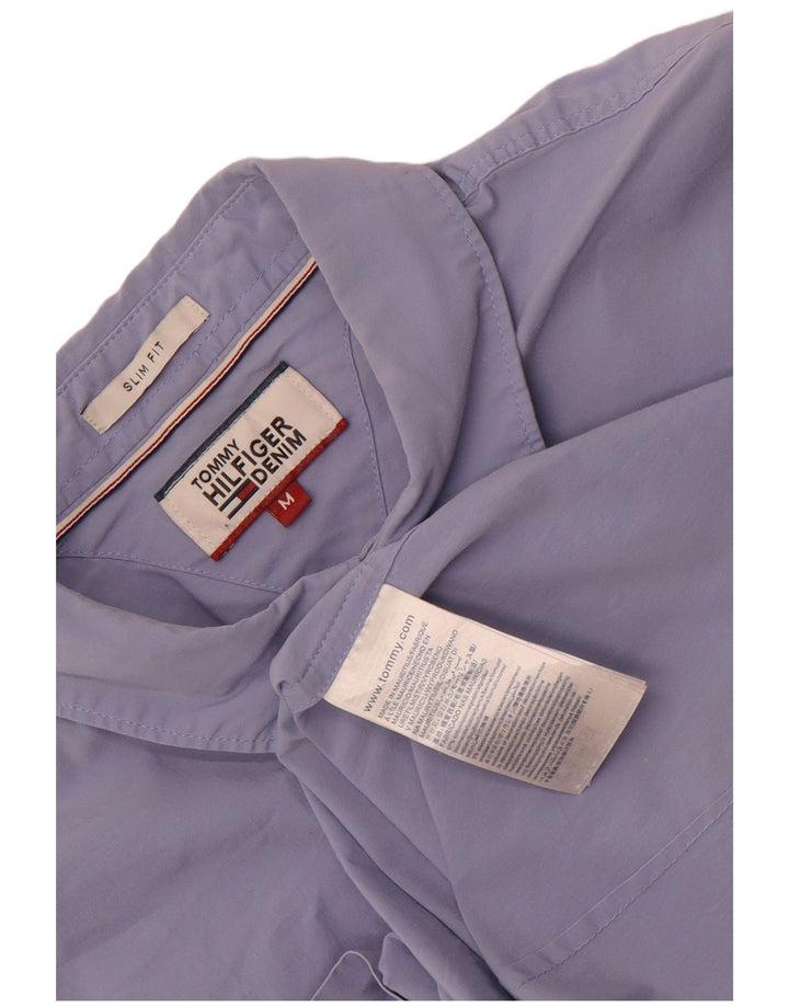 Tommy Hilfiger Herren-Slim-Fit-Hemd aus mittelblauer Baumwolle