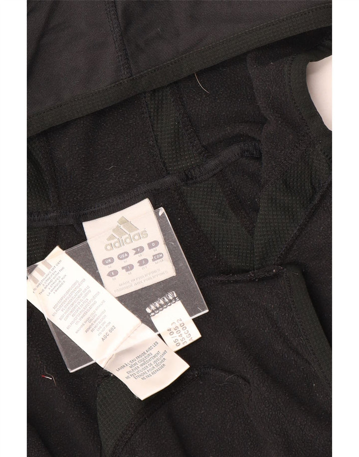 Adidas Damen Zip Hoodie Pullover UK 12 Medium Schwarz Polyester