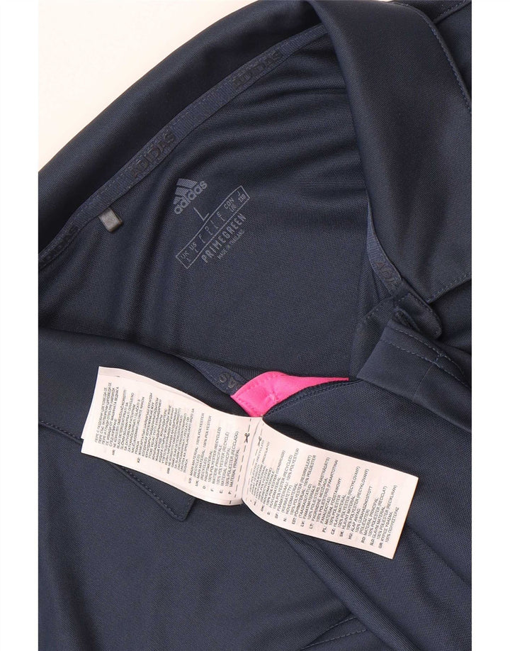 Adidas Herren-Poloshirt, groß, marineblau, Colourblock-Polyester