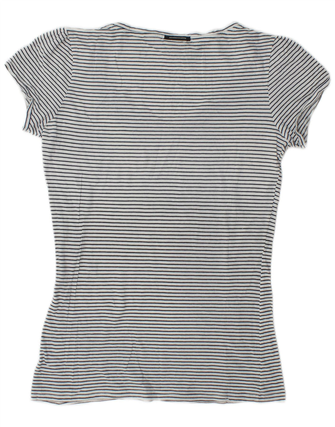 Maison Scotch Damen Grafik-T-Shirt-Oberteil, Größe 1, klein, weiß gestreift