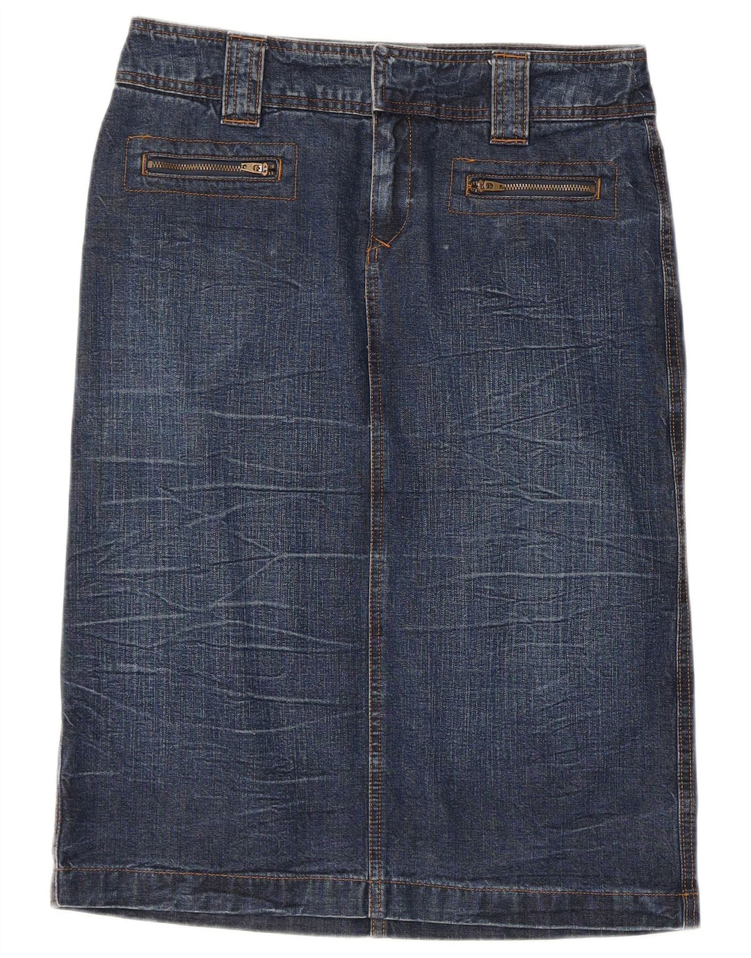 Dkny Damen Jeansrock W28 mittelblaue Baumwolle