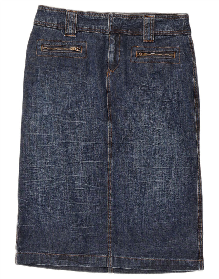 Dkny Damen Jeansrock W28 mittelblaue Baumwolle